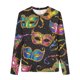 thumbnail image 5 of Tops de Manga Larga Lindo con Estampados, Cuello Redondo Cuello en Mezcla de Poliéster/Spandex, Vestido Casual Blusas para Mujeres, 5 of 5