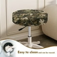 thumbnail image 4 of ZIATUBLE Dry Leaves Bar Stool Seat Covers Soft Round Stool Dust Covers 2 Piece with Elastic Bands Seat Cover for Vanity Stool Removable Kitchen Bar Stool Chair Seat Cover 12-14 Inch, 4 of 6