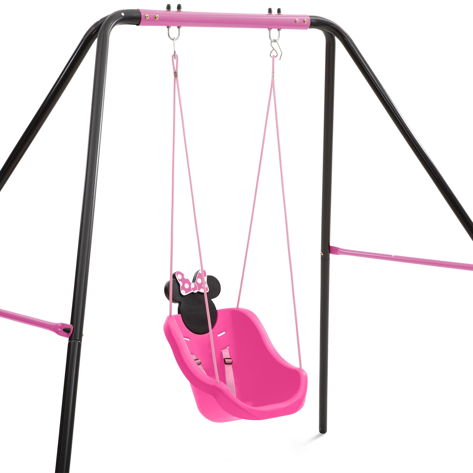 Disney Minnie Mouse 2-in-1 Outdoor Swing by Delta Children – for Babies and Toddlers – Full Bucket Seat