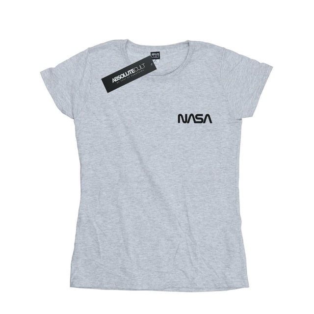NASA T-Shirt en Coton pour Femmes à Logo Moderne sur la Poitrine