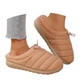 thumbnail image 3 of Slippers for Women,Cozy On Slippers For Indoor Outdoor Comfort Soft Warm Shoes Casual Loafers Winter Home Footwear,Womens Slippers,Brown,10, 3 of 9