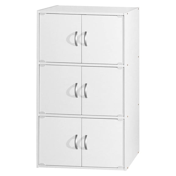 6 Door Enclosed Multipurpose Storage Cabinet for Home & Office, White