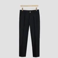 thumbnail image 5 of Pantalones de traje para hombre de seda de hielo con diseño de sastrería social, pantalones de negocios recortados de 9 pulgadas para hombre, tela china para hombre, antiarrugas, estilo vintage, 5 of 5