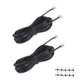 thumbnail image 1 of Cable de extensión telefónica YIENFBEV de 25 pies RJ11 6P4C, paquete de 2, 1 of 7