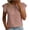 Pink, variant on Ahdbta Women Dressy Casual Tops Summer Loose Work Blouses Cotton Linen Flutter Short Sleeve Crew Neck Shirts