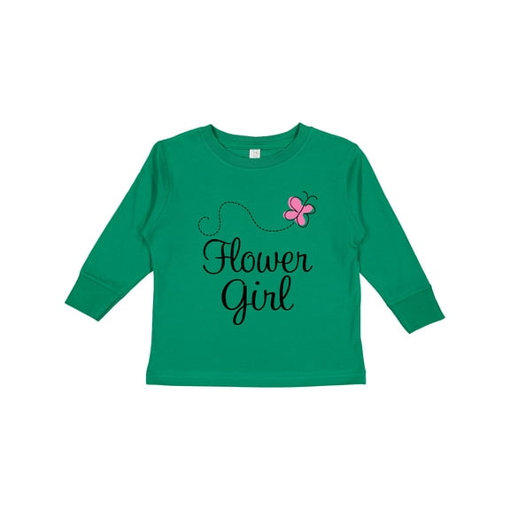 Inktastic Flower Girl Wedding Butterfly Girls Long Sleeve Toddler T-Shirt