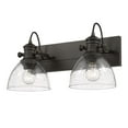 thumbnail image 3 of Yep by Golden Lighting Hines 2-light Semi-Flush Mount in Rubbed Bronze and Seeded Glass, 3 of 4