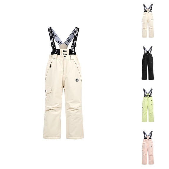 Pants for Boys Boys Adjustable Thermal Bib Pants With Knee Pads All Weather Outdoor Skiing and Winter Play Trousers for Kids