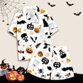 thumbnail image 4 of WEAIXIMIUNG Children's Leisure Printed Button Collar Short Sleeved Top Shorts Pajama Set 12-13 Years, 4 of 5