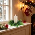 thumbnail image 4 of UNLLLL Mini Candle Ring Wreath, Artificial Greenery Christmas Table Centerpiece, Plastic Garland for Candles 3 to 4 Inch, for Mantel Shelf and Holiday Table Decor, A, 4 of 7