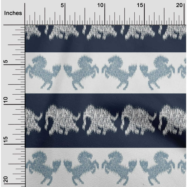oneOone Tissu Polyester Lycra Rayééléphant & Cheval Ikat Tissu Imprimé 1 Yard 56 Pouces de Large