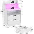 thumbnail image 5 of ZXNYH Nightstand with Charging Station and LED Lights, 2 AC and USB Power Outlets, Night Stand with 2 Drawers and Storage Shelves, Bedside Table for Bedroom - Black, 5 of 7