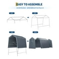 thumbnail image 5 of Studyset 6x6 FT Portable Outdoor Storage Shed with 2 Roll-Up Zipper Doors & Vents,Portable Carport,240G Heavy-Duty Shelter Waterproof PE Tarp,UV-Resistant Carport Storage Sheds for Motorcycle, 5 of 7