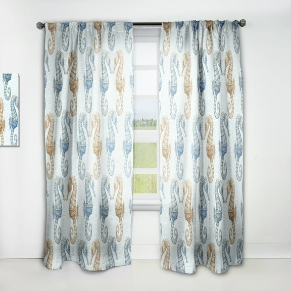 Designart 'Costal Life Form XVII' Coastal Curtain Panel
