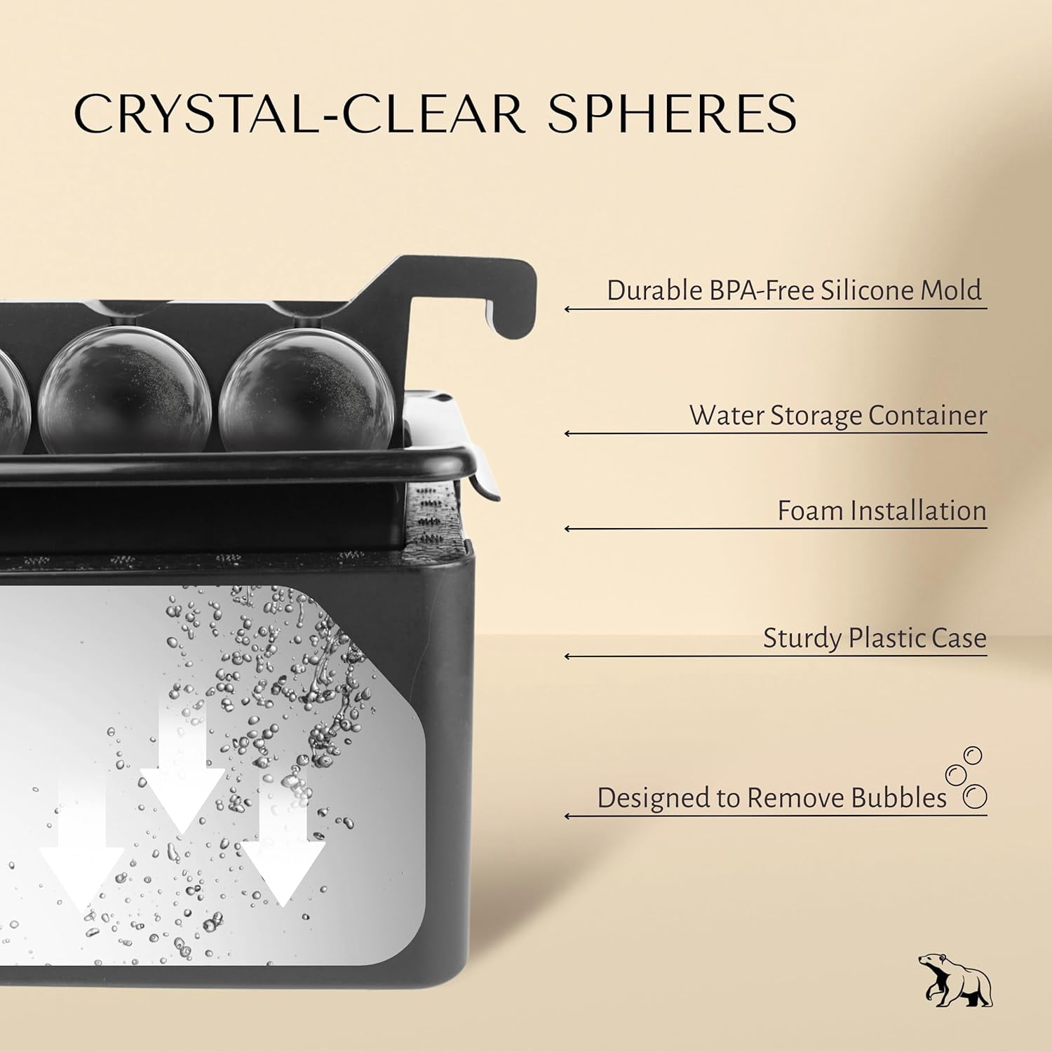 8 Sphere  Ice Ball Maker  for Whiskey & Cocktails – Creates 2 Inch Round   Ice Spheres for Home Bars, Bourbon, and Mixology