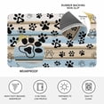 thumbnail image 3 of Blue Dog Paw Print Door Mat Indoor Outdoor,Vintage Farmhouse Rustic Wooden Grain Non Slip Welcome Mat with Rubber Backing,Absorbent Fabric Front Door Mats Entryway Rug for Home Patio Entrance 16"x24", 3 of 8