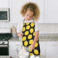 thumbnail image 4 of Yellow Lemon Fruit Dots Black Pattern Kids Aprons for Girls and Boys,Adjustable Neck Strap Toddler Aprons for Kids Cooking Baking, 4 of 6