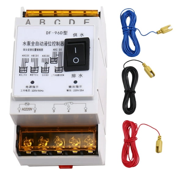 New Automatic Water Level Controller Switch 25A 220V Water Tank Liquid Level Detection Sensor Water Pump Controller A,1 x Water Level Controller Switch 1 x 3 probes,White