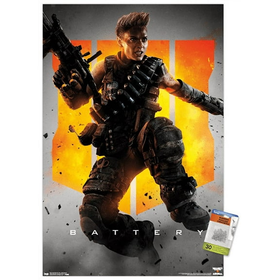 Call of Duty: Black Ops 4 - Battery Key Art Wall Poster with Push Pins, 22.375" x 34"