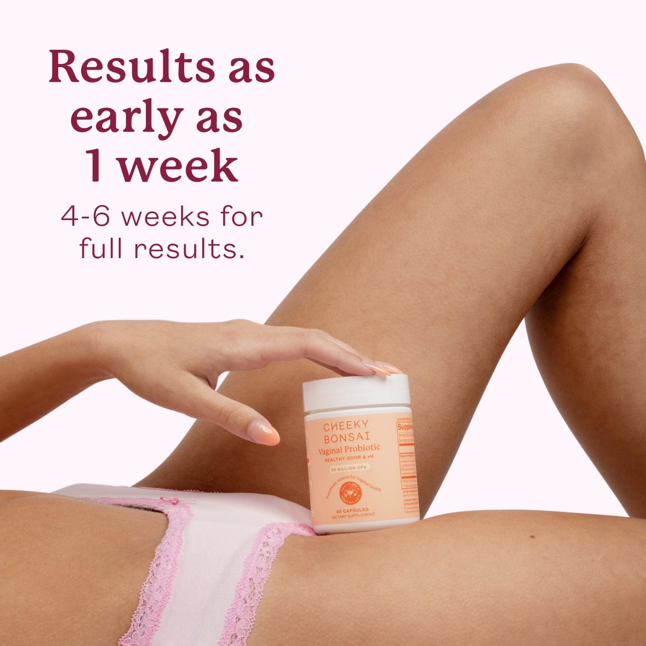Cheeky Bonsai Vaginal Probiotic Capsules for Women, 60 Count