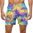 thumbnail image 2 of PNTUTB Summer Beach Men's Fashion Print Elastic Waist Drawstring Casual Loose Comfortable Swim Shorts with Pockets, 2 of 6