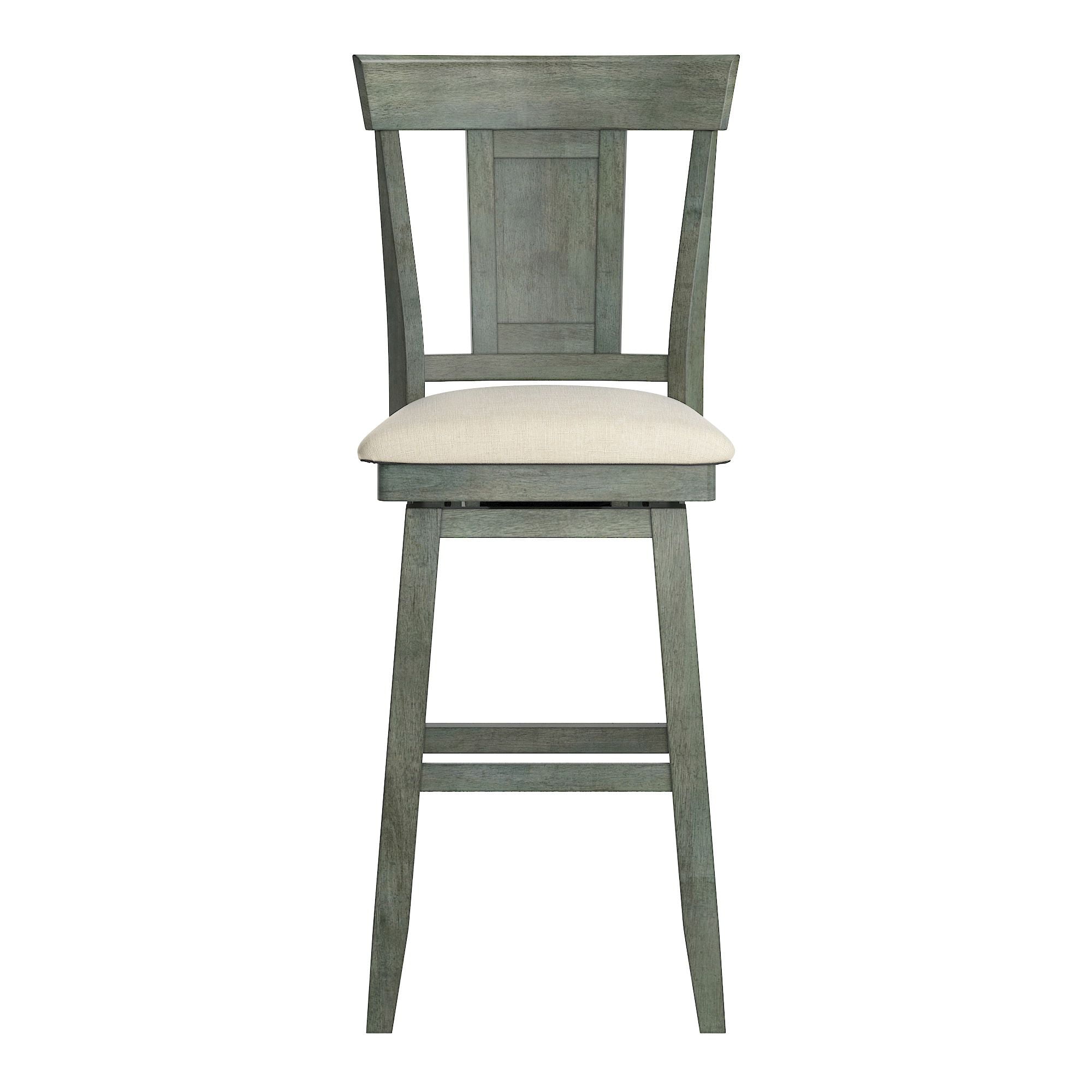 Weston Home Sheena Panel Back Bar Height Wood Swivel Stool, Antique Sage