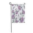thumbnail image 1 of SIDONKU Pink Flower Watercolor Pattern Buds Violet Roses on Purple Garden Flag Decorative Flag House Banner 12x18 inch, 1 of 1