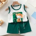 thumbnail image 2 of KPOPLK Toddler Baby Boys Shorts Set Shirt Short Sleeve Top Shorts Summer Outfits Clothes summer clothes 12 months boy(4-5 Years,White), 2 of 5