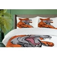 thumbnail image 4 of Ambesonne Fox Duvet Cover Set, Muscular Sports Fox Mascot, 2-Calking, Orange Grey White, 4 of 7