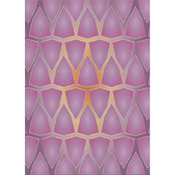 Ahgly Company Indoor Rectangle Patterned Plum Purple Novelty Area Rugs, 4' x 6'