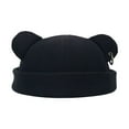 thumbnail image 1 of Gorro unisex con orejas de oso para otoño-invierno - Gorra sin visera de moda urbana con forro polar, 1 of 3