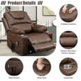 thumbnail image 5 of Lift Recliner for Elderly, LEGAHOME Electric Power Lift Chair with Heated and Massage, 26" Oversized Leather Recliner Chair with Cup Holders & Side Pockets up 400 lbs, Brown, 5 of 9