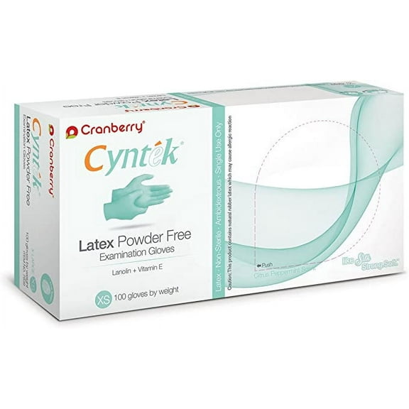 Cranberry 7835 Cyntek Latex Examination Gloves Scented Powder Free Extra Small 100/Box