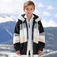 thumbnail image 5 of CCRFTGI Hoodie for Children Boys Girls 10-12 Sherpa Patchwork Fleece Lined Full Zip Hooded Sweatshirt Trendy Winter Spring Jacket Cozy Warm Sweatshirts Black 12-13 Years, 5 of 6