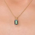 thumbnail image 3 of Gem Stone King 14K Yellow Gold Green Mystic Topaz Pendant Necklace for Women | 1.00 Cttw | Gemstone November Birthstone | Octagon 7X5MM | With 18 inch Chain, 3 of 6