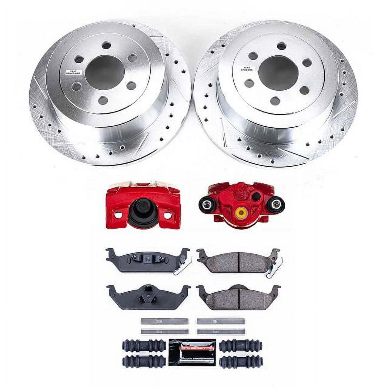 PowerStop Rear Z23 Evolution Sport Brake Pad and Rotor Kit with Red Powder Coated Calipers Fits: DODGE Select Models KC2192