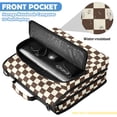 thumbnail image 6 of Zipper Binder with Shoulder Strap 2 inch 3 Ring Waterproof File Folder Organizer Bag 500 Sheet Brown and Cream Checkered, 6 of 8