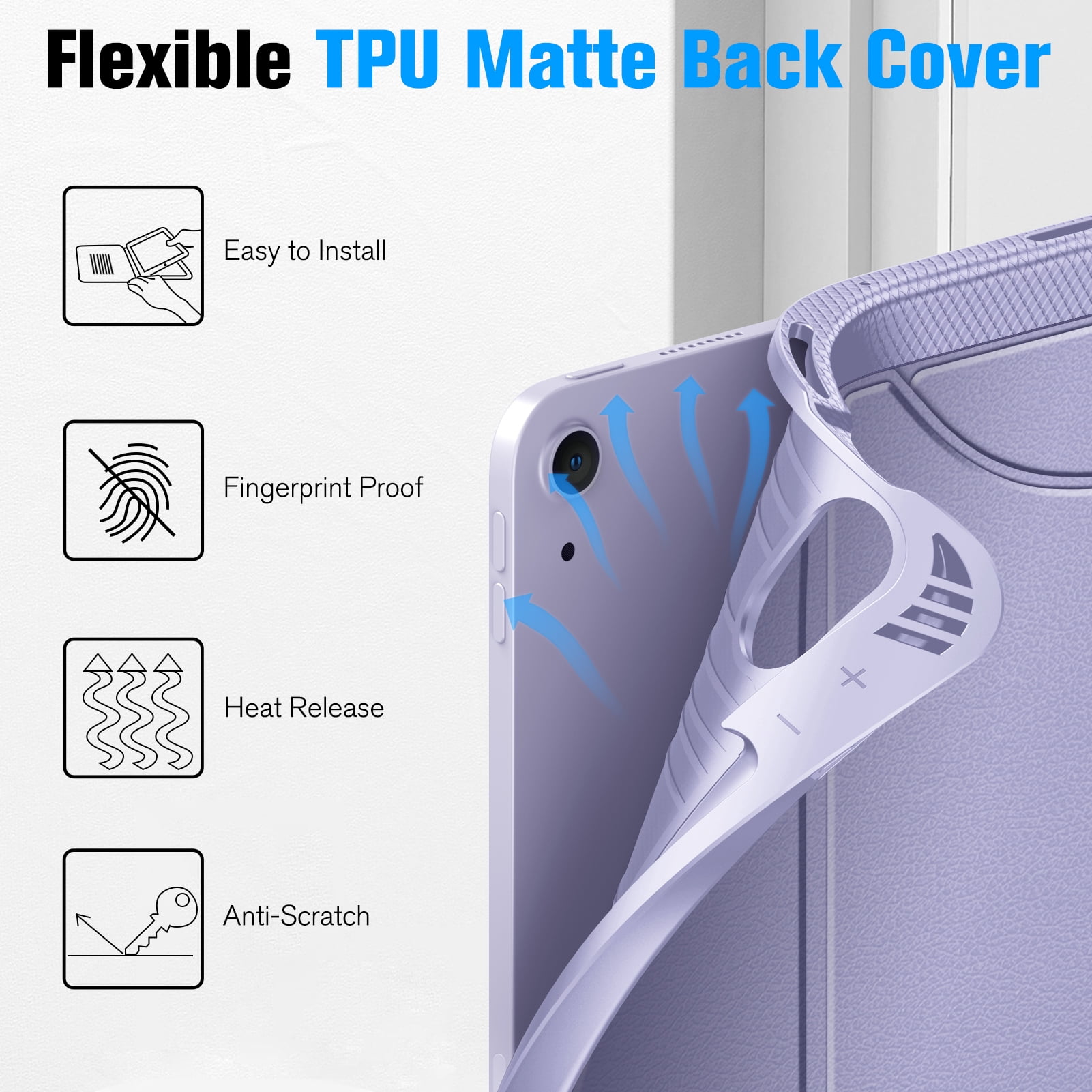 Fintie Case for iPad Air 11-inch M3 (2025) / M2 (2024), iPad Air 5th (2022) / 4th Generation (2020) 10.9 Inch - Magnetic Stand Multi-viewing Angle Soft TPU Cover with Pencil Holder