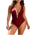 thumbnail image 3 of Aboser Womens Cutout One Piece Swimsuit with Ring Linked Push Up Backless Monokini Bathing Suit Tummy Control Swimwear for Beach Vacation, 3 of 8