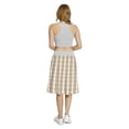 thumbnail image 5 of Women's Cream Checkered Pattern Vintage A-line Printed Skirt Casual Wear, XL, Tan Cream, by Ambesonne, 5 of 6