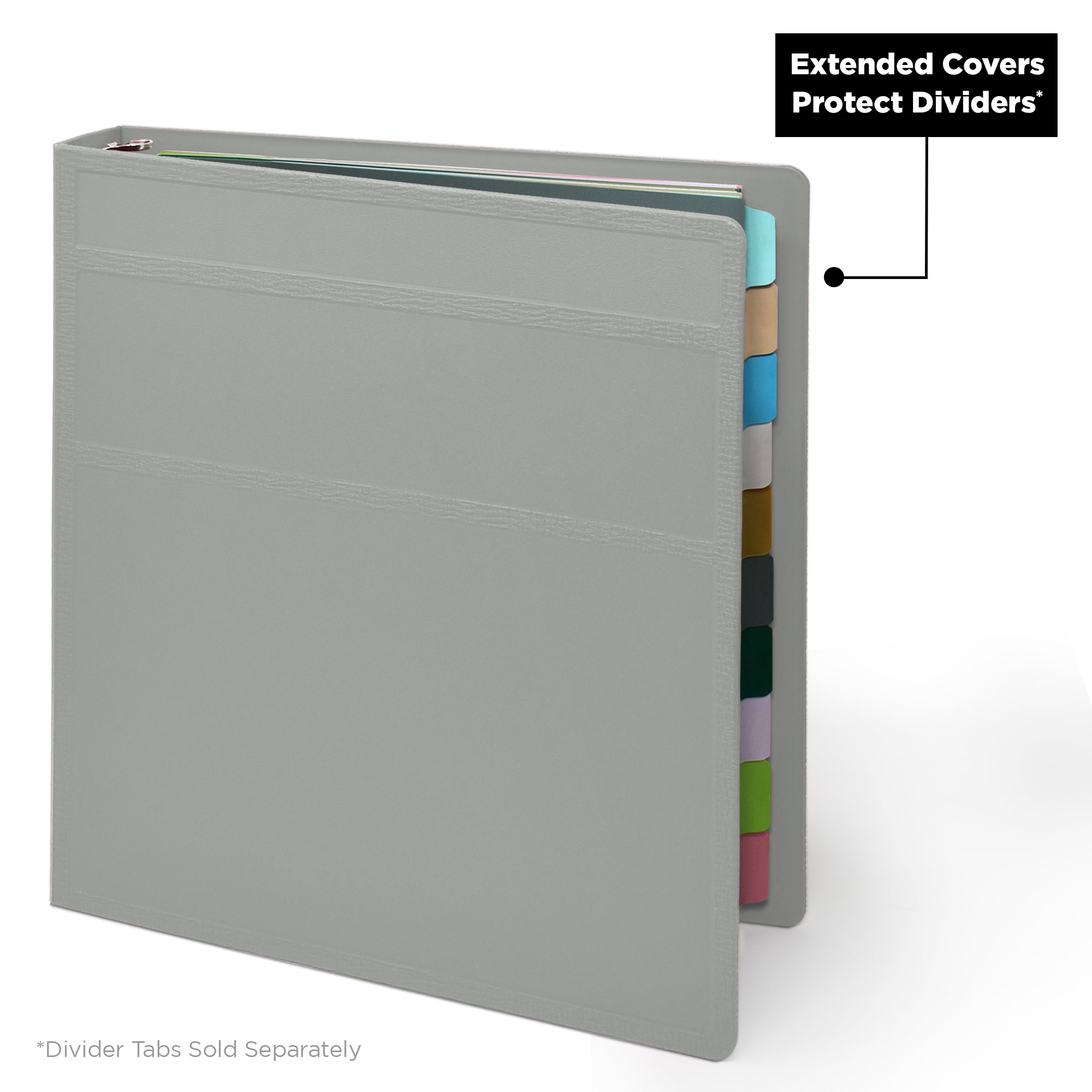 Carstens 1.5- Inch Heavy Duty 3-Ring Binder - Side Opening, Ash Gray