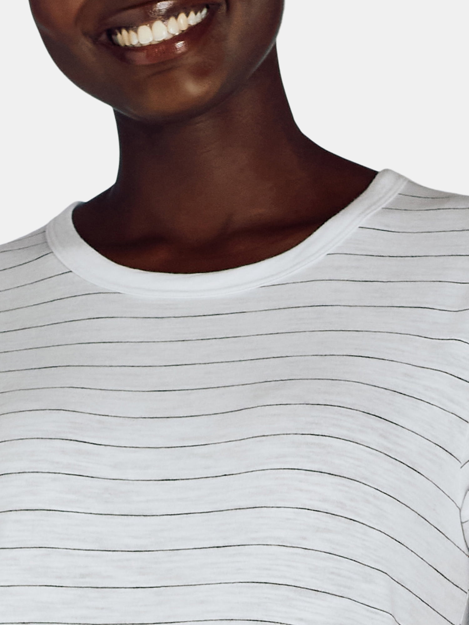 Time and Tru Women’s Slub Jersey Crewneck Tee with Short Sleeves, Sizes XS-XXXL