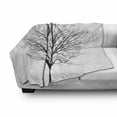 thumbnail image 3 of Black and White Soft Flannel Fleece Throw Blanket, Monochrome Barren Maple Tree Silhouette Hand Drawn Autumn Season Nature, Cozy Plush for Indoor and Outdoor Use, 70" x 90", Black White, by Ambesonne, 3 of 6
