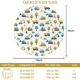 thumbnail image 3 of Excavator and Tree White Pattern Round Tablecloth 70"x70", Wrinkle Resistant Wipeable Table Cover for Kitchen Dining Room Picnic Patio and Party, 3 of 6