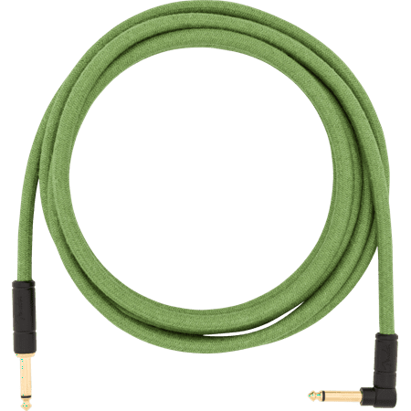 Fender® 10' Angled Festival Instrument Cable, Pure Hemp, Green #0990910062-10 ft