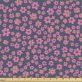 thumbnail image 2 of Floral Upholstery Fabric by the Yard, Feminine Composition with Blossoming Petals Spring Celebration Illustration, Decorative Fabric for DIY and Home Accents, Purple Pink Coral by Ambesonne, 2 of 5