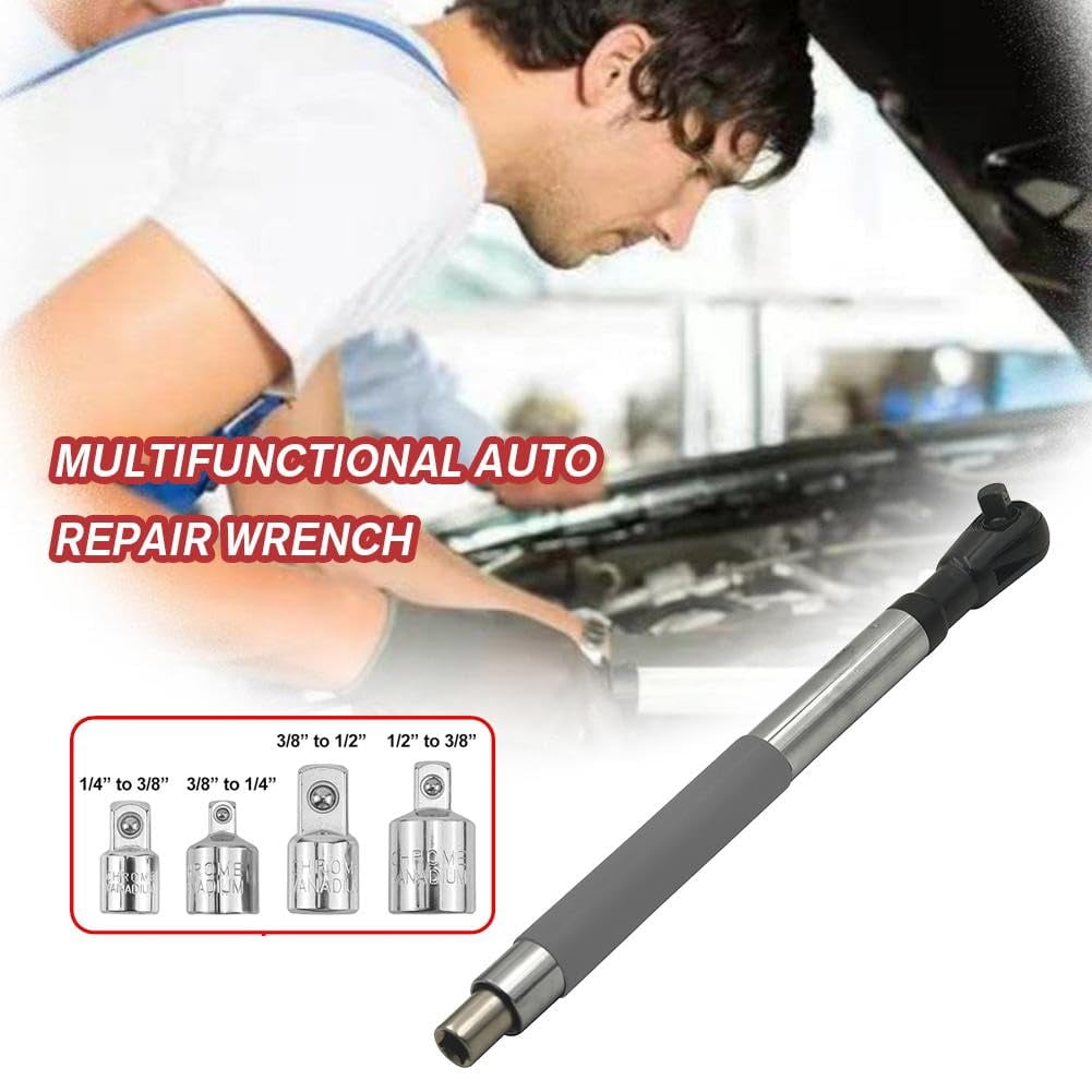 Offset Extension Wrench for Electric Drill,Impact Wrench Extender for Socket Sets, 2025 New Offset Extension Wrench Impact, 3/4‘’ Electric Drill Adapter,  Chain Drive Wrench Extender