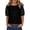 Black, variant on Laqbezok Women's Shiny Sequin Short Sleeve Top, Pullover Puff Sleeve Patchwork Blouse, Casual Sparkly Party Outfit