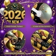 thumbnail image 4 of Gold Glitter Happy New Year Banner Golden Balloons 2026 New Year Display Vintage Clock Gift Boxes Gold New Year Backdrop for New Year Party Holiday Celebration New Year Eve, 4 of 9