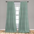 thumbnail image 3 of Ambesonne Herringbone Curtains, Abstract Zigzag Plot, Pair of 28"x95", Hunter Green and White, 3 of 3